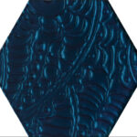 Paradyz Urban Colours Blue Glass Inserto Hexagon dekorcsempe 19,8x17,1