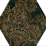 Paradyz Urban Colours Green Glass Inserto Hexagon B dekorcsempe 19,8x17,3