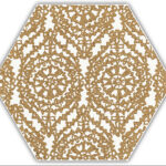 Paradyz Shiny Lines Gold Hexagon Inserto A dekorcsempe 19,8x17,1