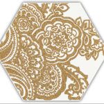 Paradyz Shiny Lines Gold Hexagon Inserto B dekorcsempe 19,8x17,1