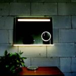 AREZZO design LED okos tükör világító polc + kozmetikai tükör 100x80cm
