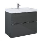 AREZZO DESIGN MONTEREY 80CM-ES ALSÓSZEKRÉNY 2 FIÓKKAL MAGASFÉNYŰ SZÜRKE AR-167082