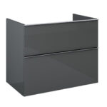 AREZZO DESIGN MONTEREY 80CM-ES ALSÓSZEKRÉNY MOSDÓPULTHOZ 2 FIÓKKAL MAGASFÉNYŰ ANTRACIT AR-167094
