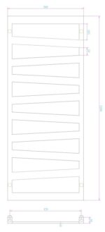 AREZZO design DIAGONAL WHITE törölközőszárító radiátor AR-DW12050 - Image 2