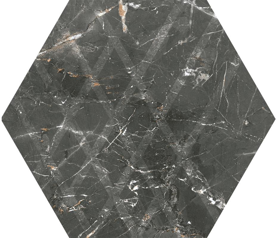marvelstonegrey171x198t1.png Paradyz Marvelstone Grey Heksagon 19,8x17,1 burkolólap - Image 1