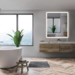 AREZZO design LED okos tükör állítható fényerő páramentesítő funkció+óra+hőmérő