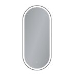 AREZZO design LED ovális okos tükör, fekete