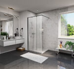 FELICIA rain black 100x195 walk-in zuhanyfal - Image 2